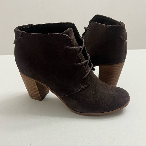 TOMS Lunata Lace Up Bootie in Chocolate Brown Suede - Picture 9 of 9